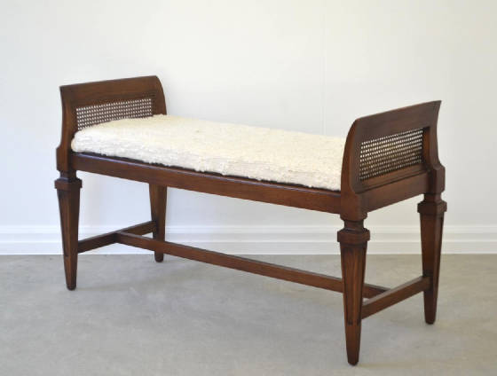 hollywoodregencyupholsteredfruitwoodbenchwithcanesideswes009000220070b6.jpg